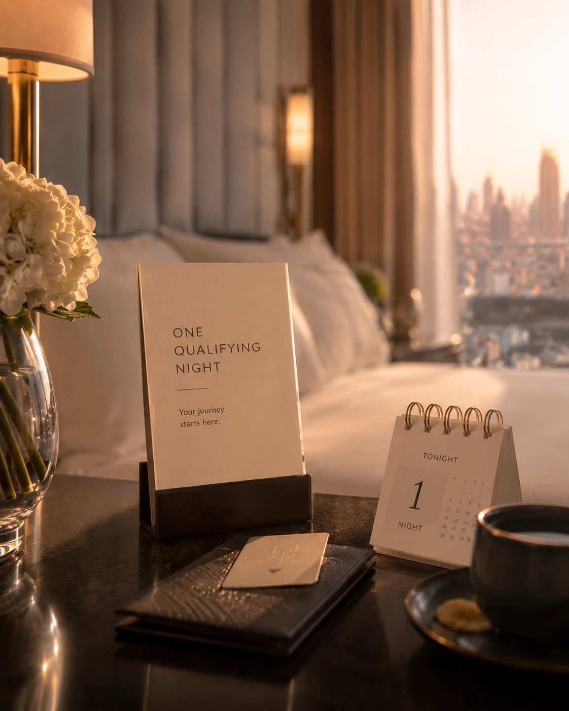 Qualifying night concierge in a luxury hotel room